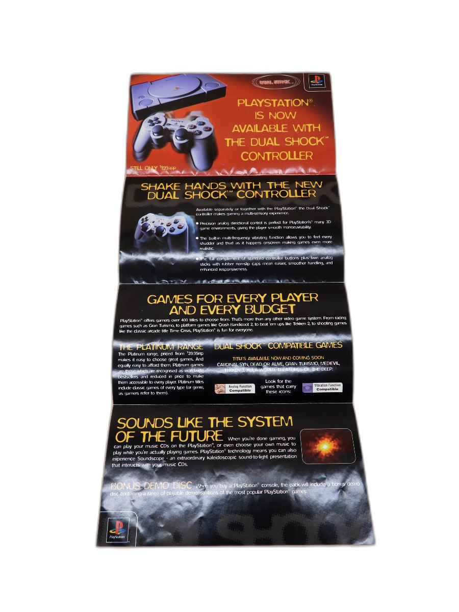 Playstation Dual Shock Controller Brochure Sony Game