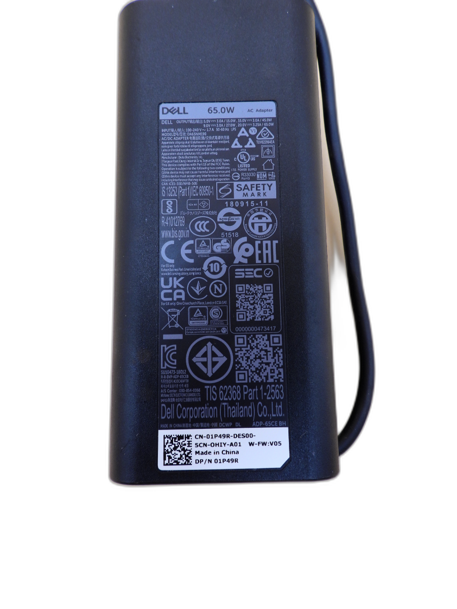 Dell 65w Ac Adapter Power Charger Cn 01p49r