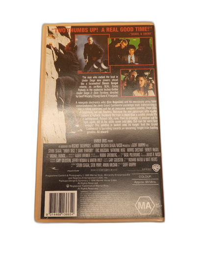 Under Siege 2 Vhs Tape Steven Seagal Action Movie Warner Bros