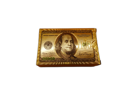 Gold Foil 100 Dollar Bill Playing Cards Deck