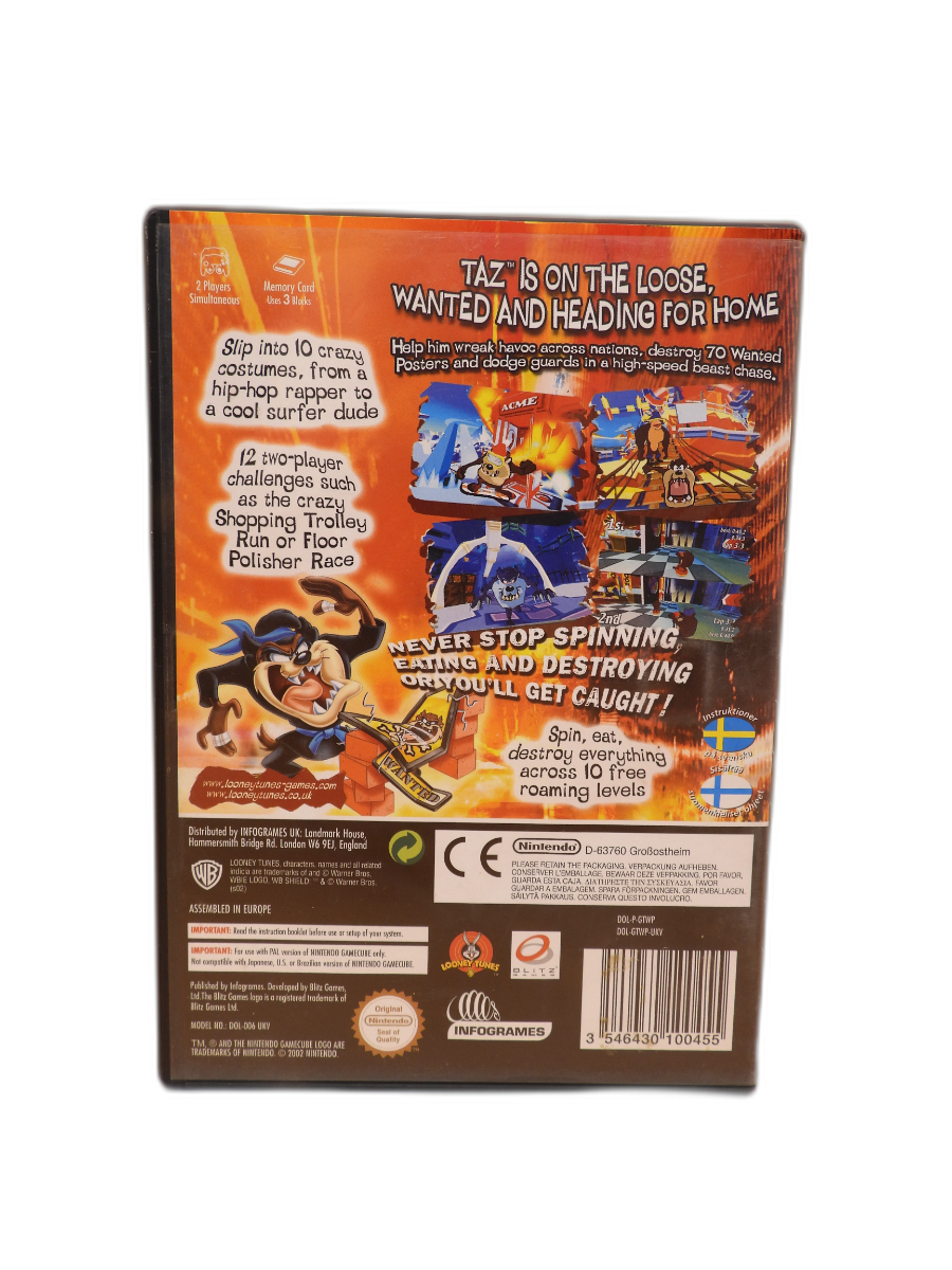 Taz Wanted Nintendo Gamecube Game and Case