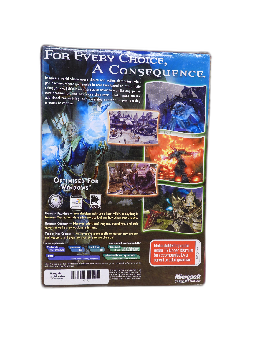 Fable the Lost Chapters Pc Rpg Microsoft Game Studios