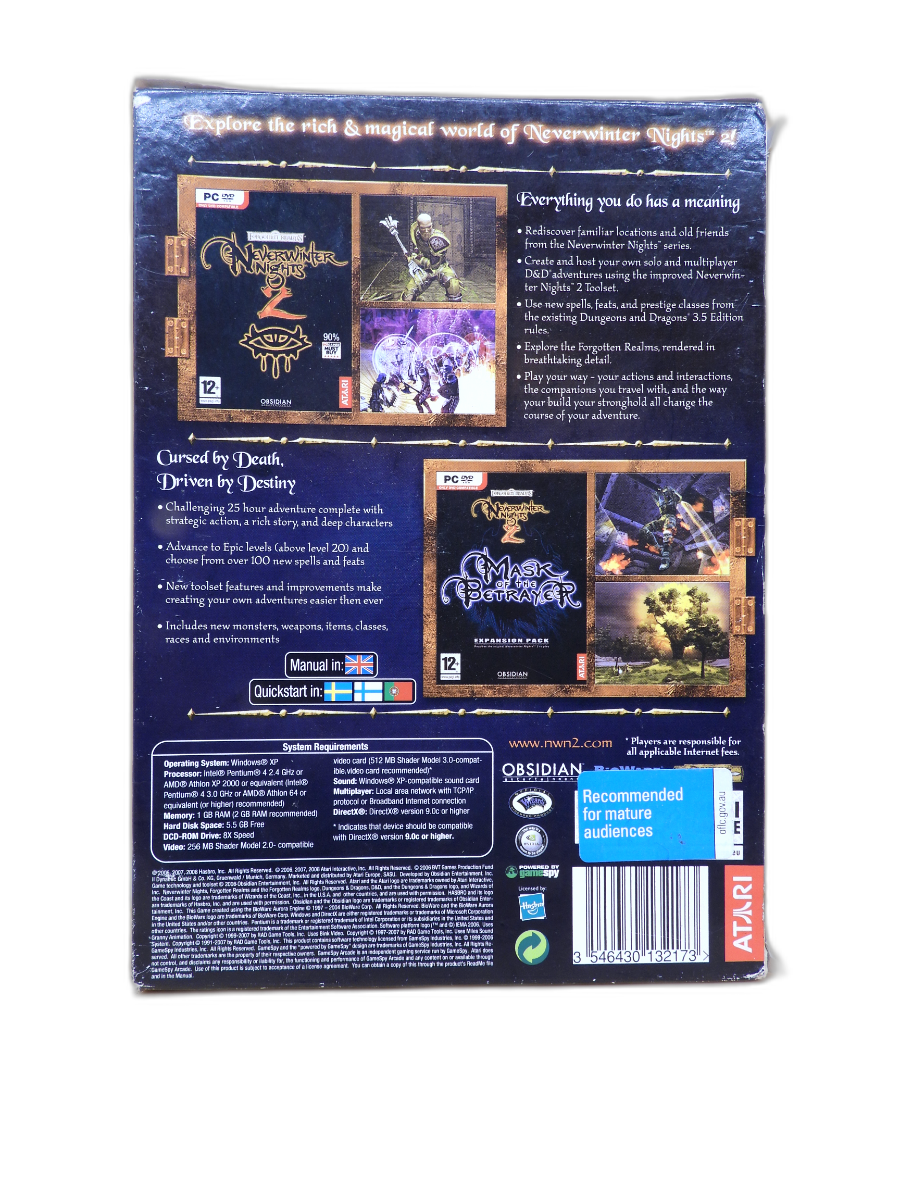 Neverwinter Nights 2 Gold Edition Pc Atari Game