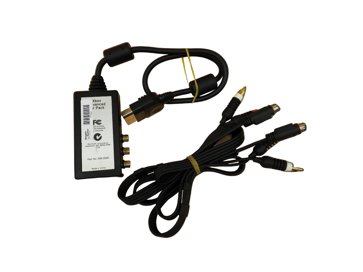 Microsoft Xbox Advanced Av Pack X08 25261 Game With Cables 