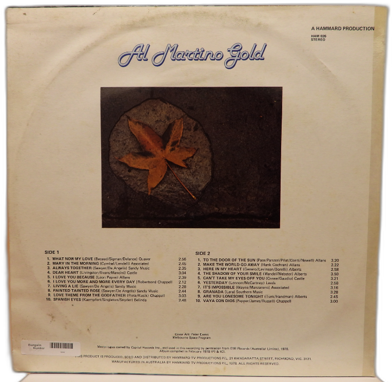 Al Martino Gold Vinyl Record Lp Hammard Ham 026