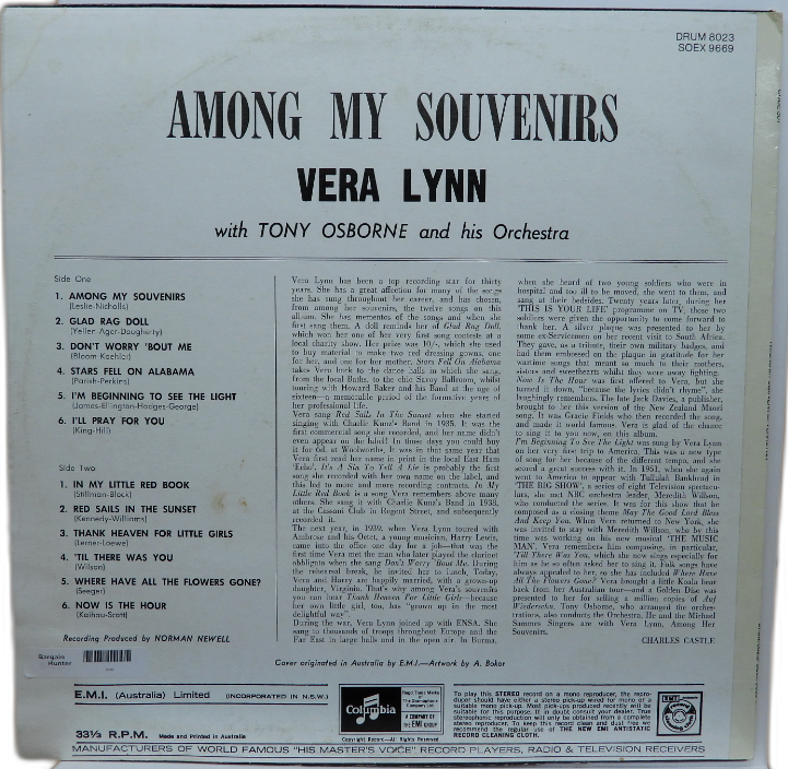 Vera Lynn Among My Souvenirs Vinyl Lp Emi Columbia