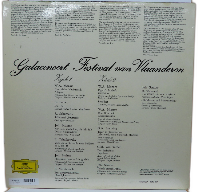 Galaconcert Festival Van Vlaanderen Vinyl Record Deutsche Grammophon