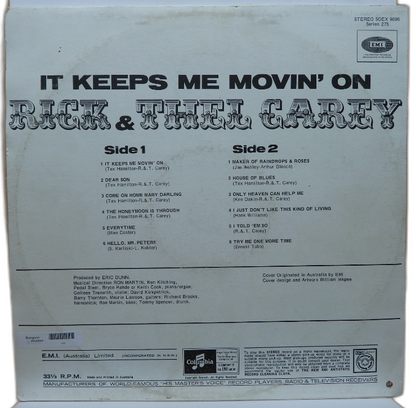 It Keeps Me Movin' on Vinyl Lp Rick & Thel Carey Emi Columbia