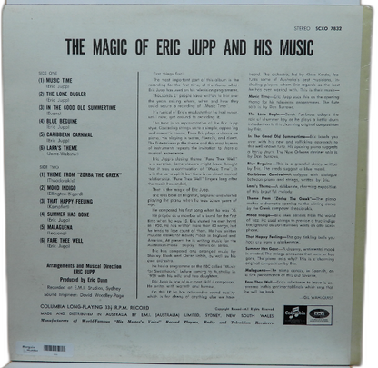 The Magic of Eric Jupp Vinyl Lp Columbia Scxo 7832