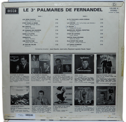 Le 3ème Palmares De Fernandel Vinyl Record Decca