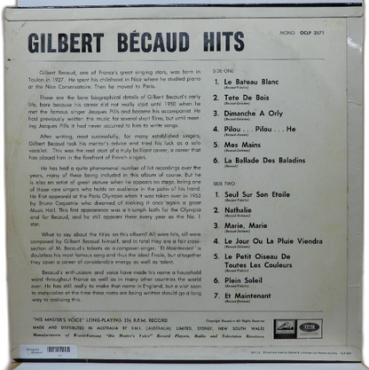 Gilbert Bécaud Hits Vinyl Record Oclp 3571 His Master's Voice