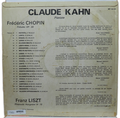Frédéric Chopin Préludes Op. 28 / Franz Liszt Rhapsodie Hongroise No. 15 Vinyl L