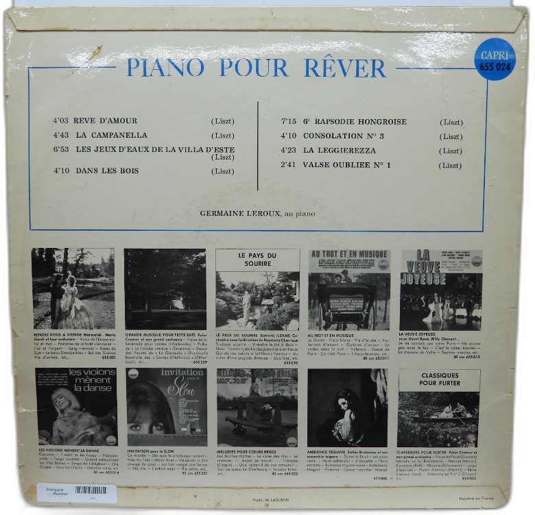 Piano Pour Rever Vinyl Record Capri 655024