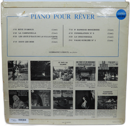 Piano Pour Rever Vinyl Record Capri 655024