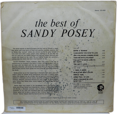 The Best of Sandy Posey Vinyl Record Se 4509 Mgm Records