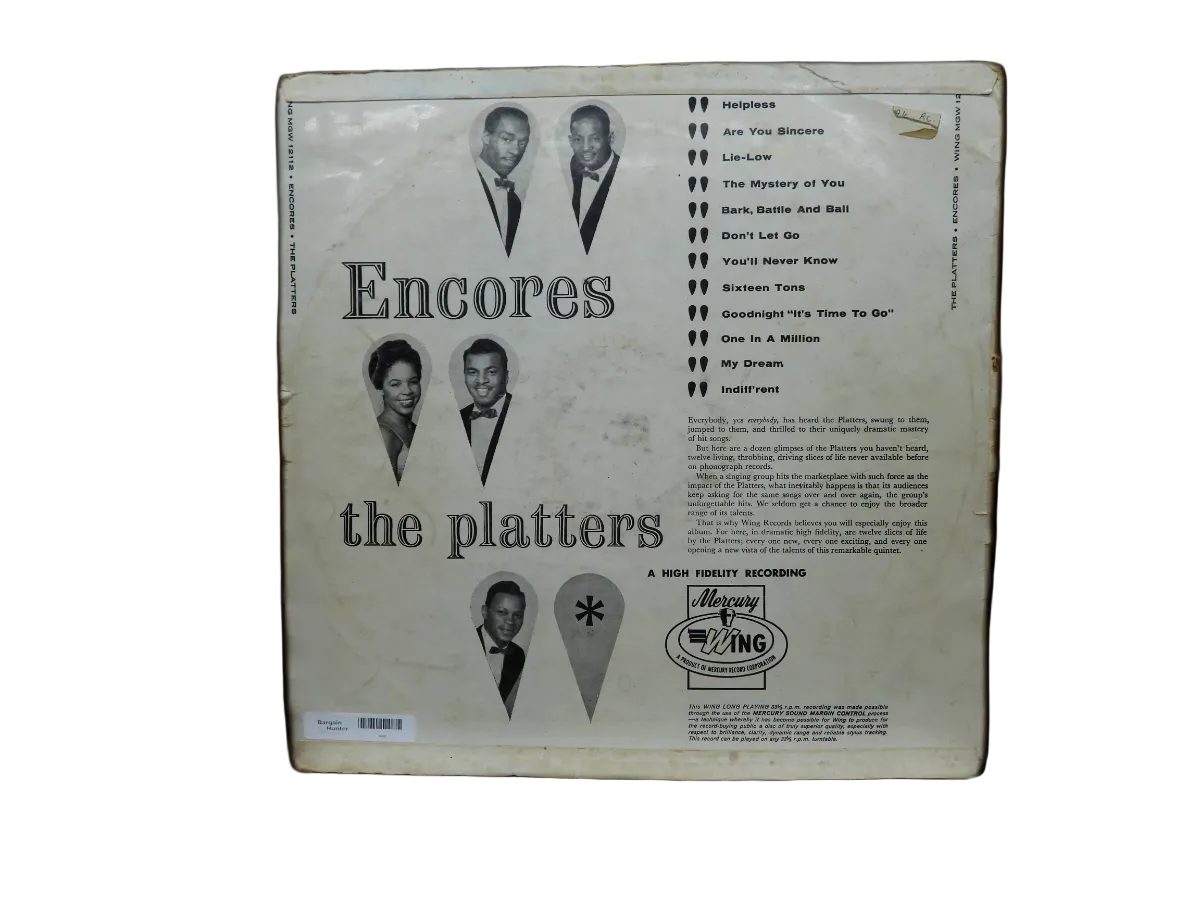 The Platters Encores Vinyl Record Mcw 12112 Mercury Wing