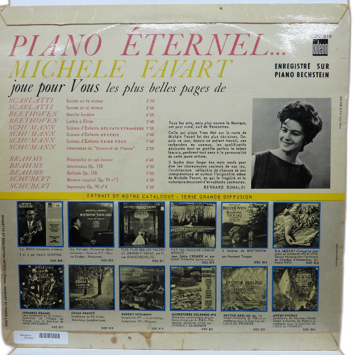 Piano Éternel Michèle Favart Vinyl Record Odéon Xoc 816