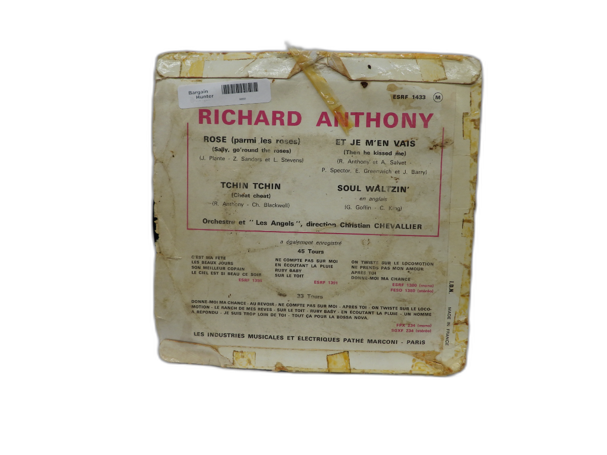 Richard Anthony Rose Parmi Les Roses 45 Rpm Vinyl Record Esrf 1433 Columbia