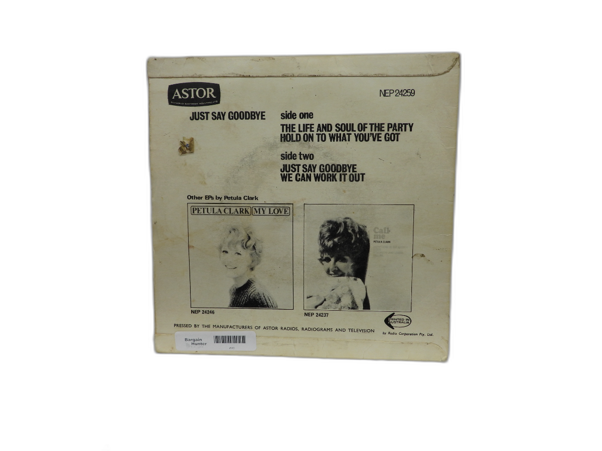 Petula Clark Just Say Goodbye 45 Rpm Vinyl Ep Astor