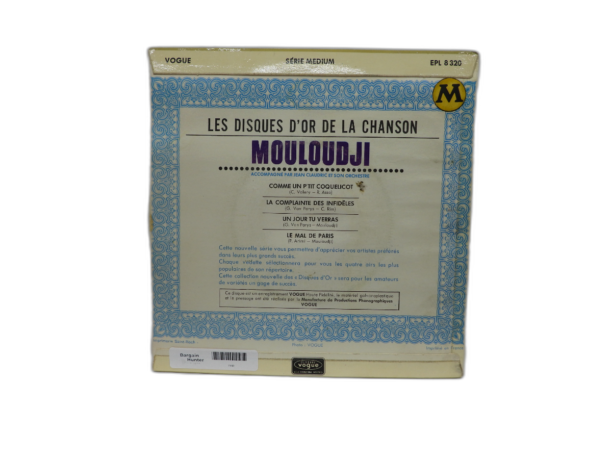 Mouloudji Les Disques D'or De La Chanson 45 Rpm Vinyl Disques Vogue