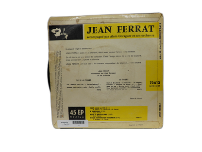 Jean Ferrat 45 Rpm Vinyl Record Barclay 70613