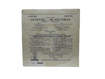 Attentie... De Selvera's Vinyl Record 45 Rpm Carinia