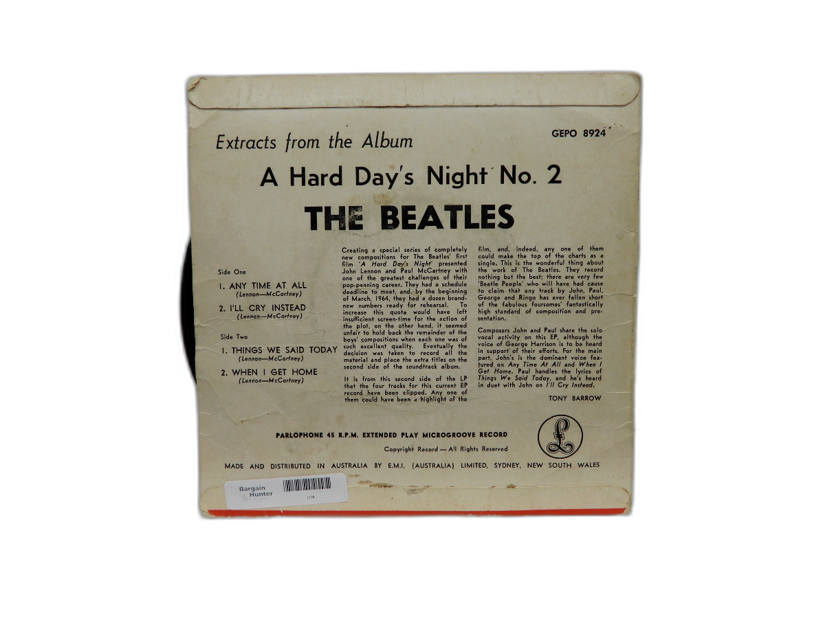 The Beatles a Hard Day's Night 45 Rpm Ep Vinyl Record Parlophone