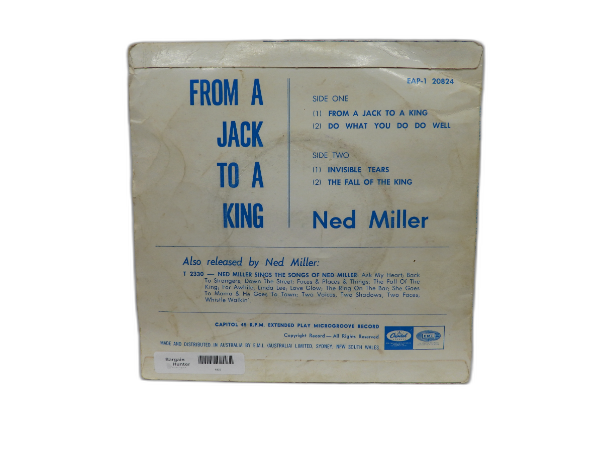 From a Jack to a King 45 Rpm Vinyl Record Ned Miller Capitol Records