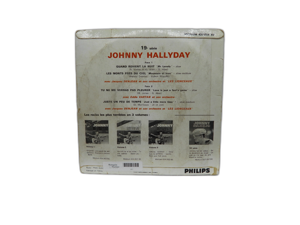 Johnny Hallyday Quand Revient La Nuit 45 Rpm Vinyl Record Philips