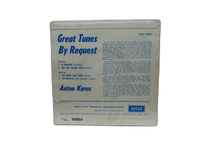 Anton Karas Great Tunes By Request 45 Rpm Vinyl Decca