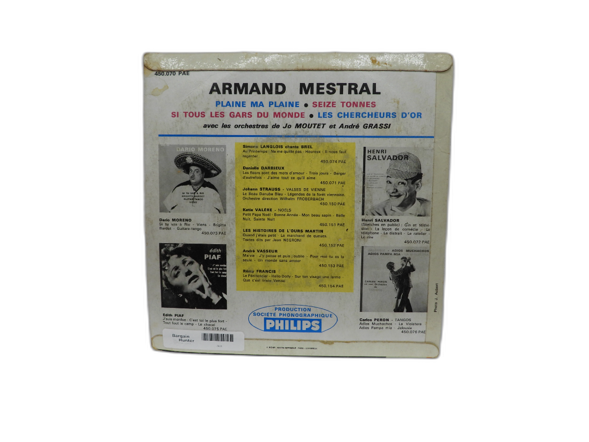 Armand Mestral Plaine Ma Plaine / Seize Tonnes 7" Vinyl Single Pergola