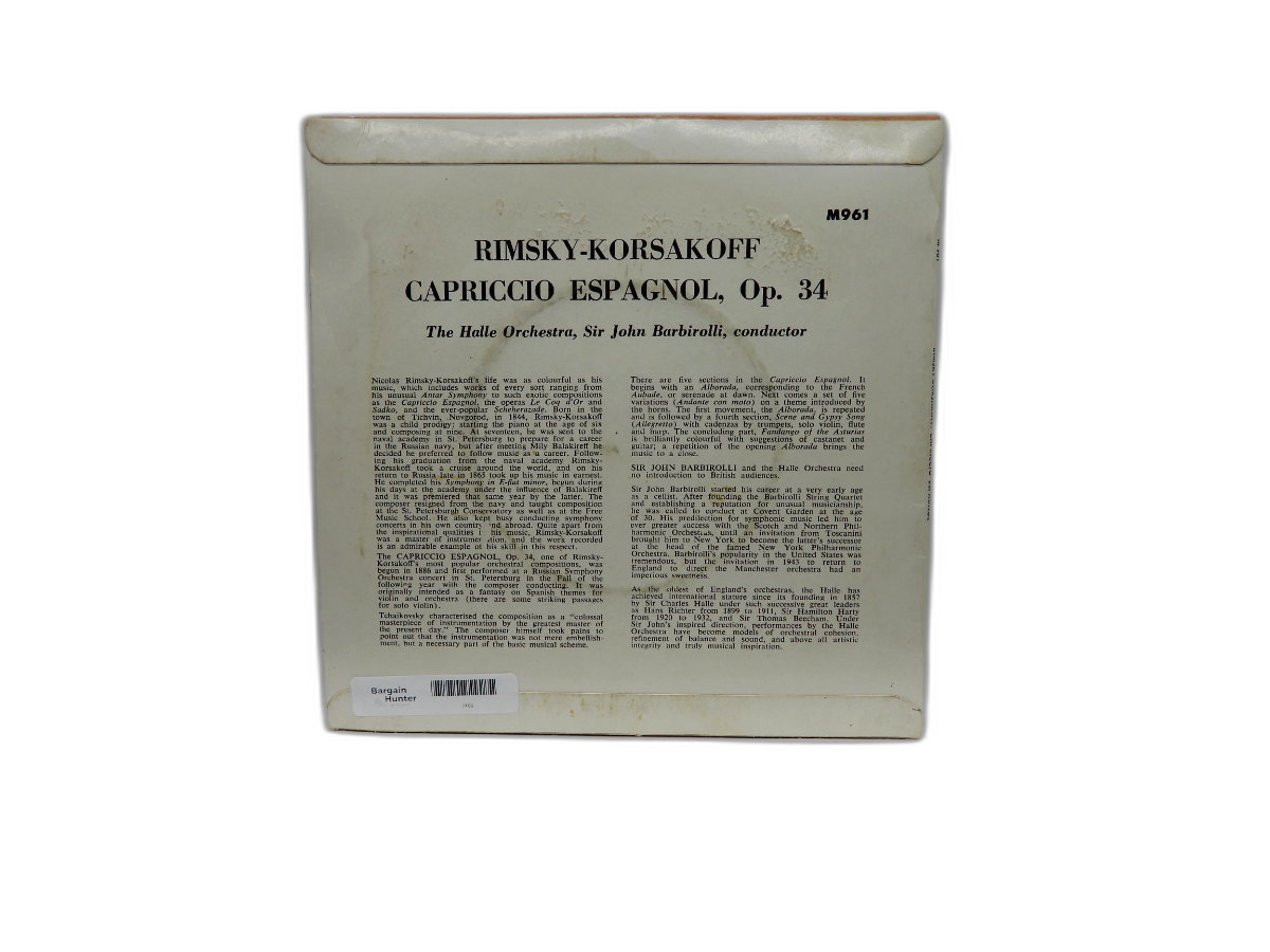 Rimsky Korsakoff Capriccio Espagnol Vinyl Record Concert Hall