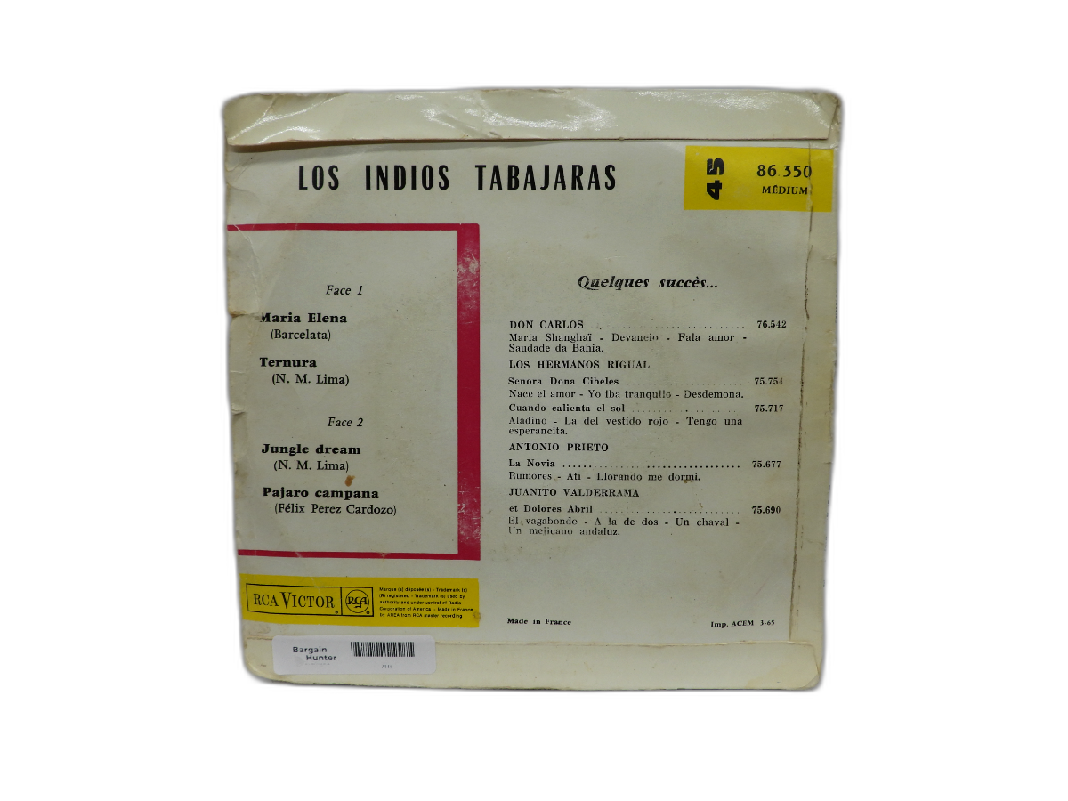 Los Indios Tabajaras Maria Elena Vinyl Record Rca Victor