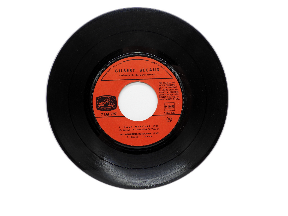Gilbert Becaud 7 Inch 45 Rpm Vinyl Record Microsillon