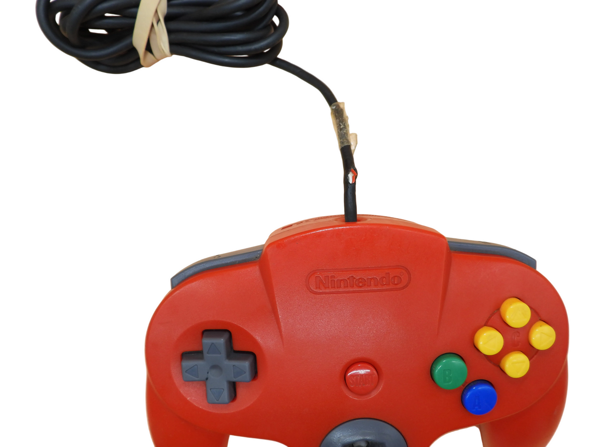 Nintendo 64 Red Controller Damaged Cable / Thumb Stick Worm