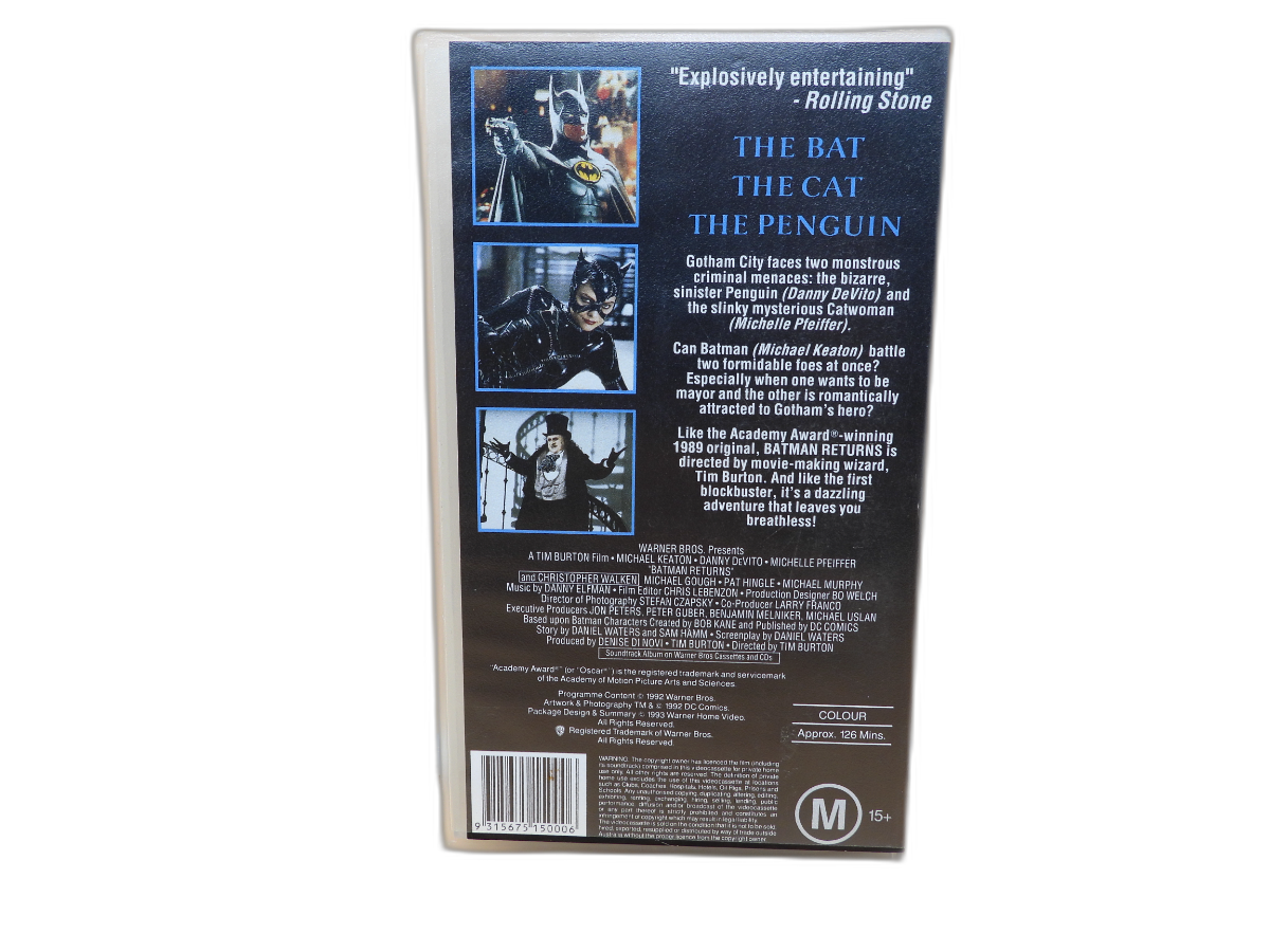 Batman Returns 1992 Vhs Tape Warner Bros Warner Bros.