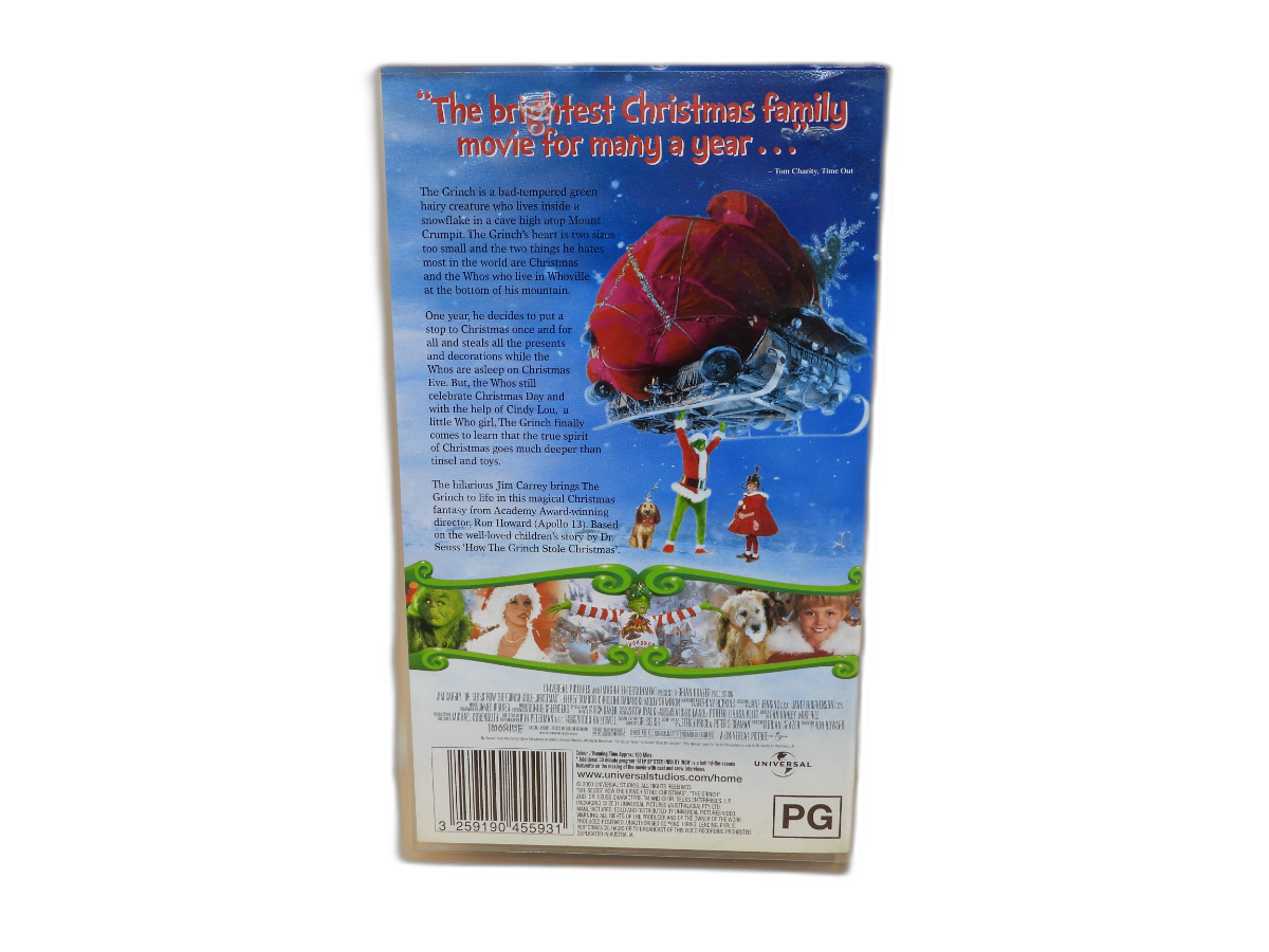 The Grinch Vhs Tape Jim Carrey Pg Rated Universal