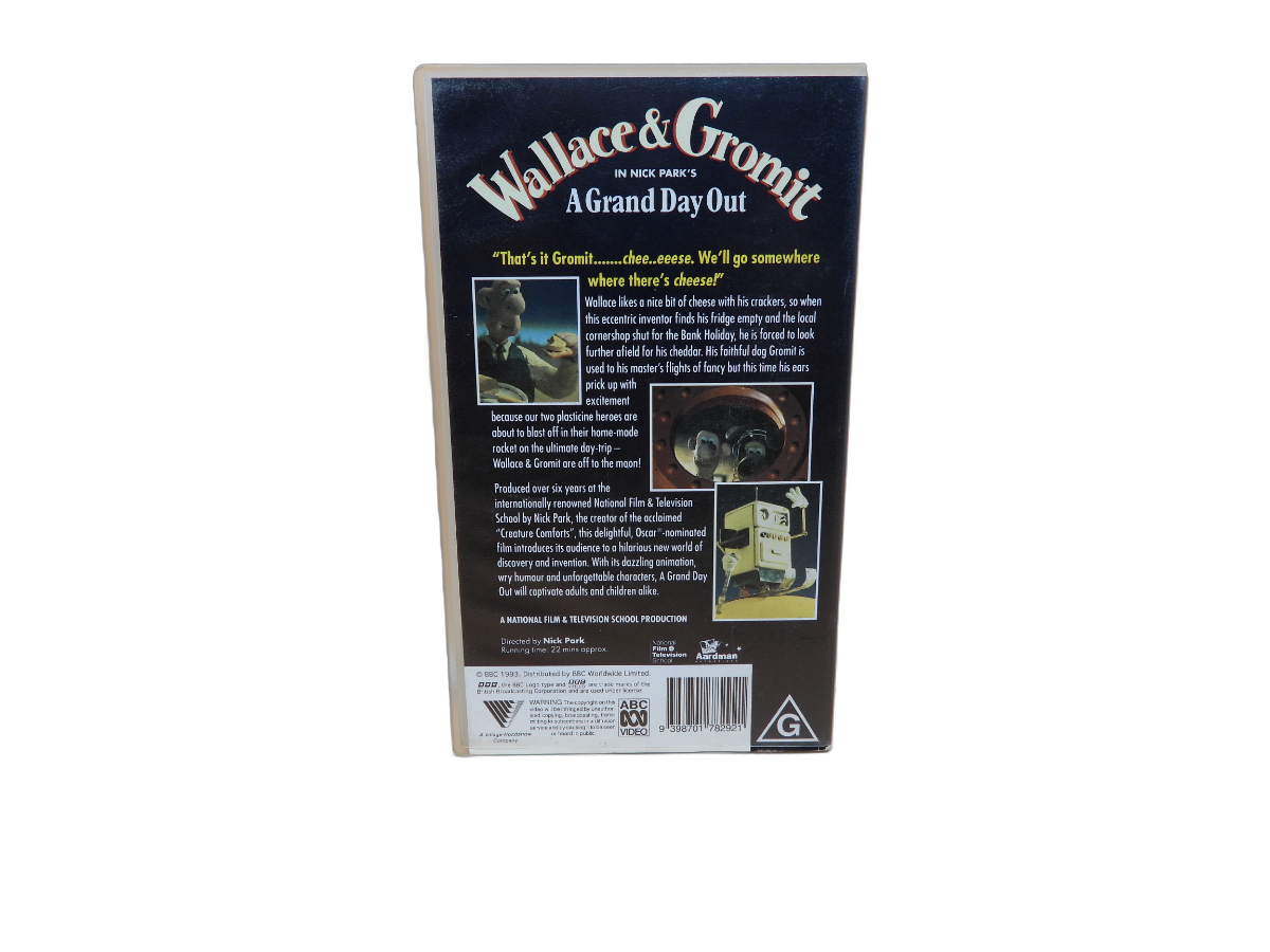 Wallace & Gromit a Grand Day Out Vhs Bbc Video 1995