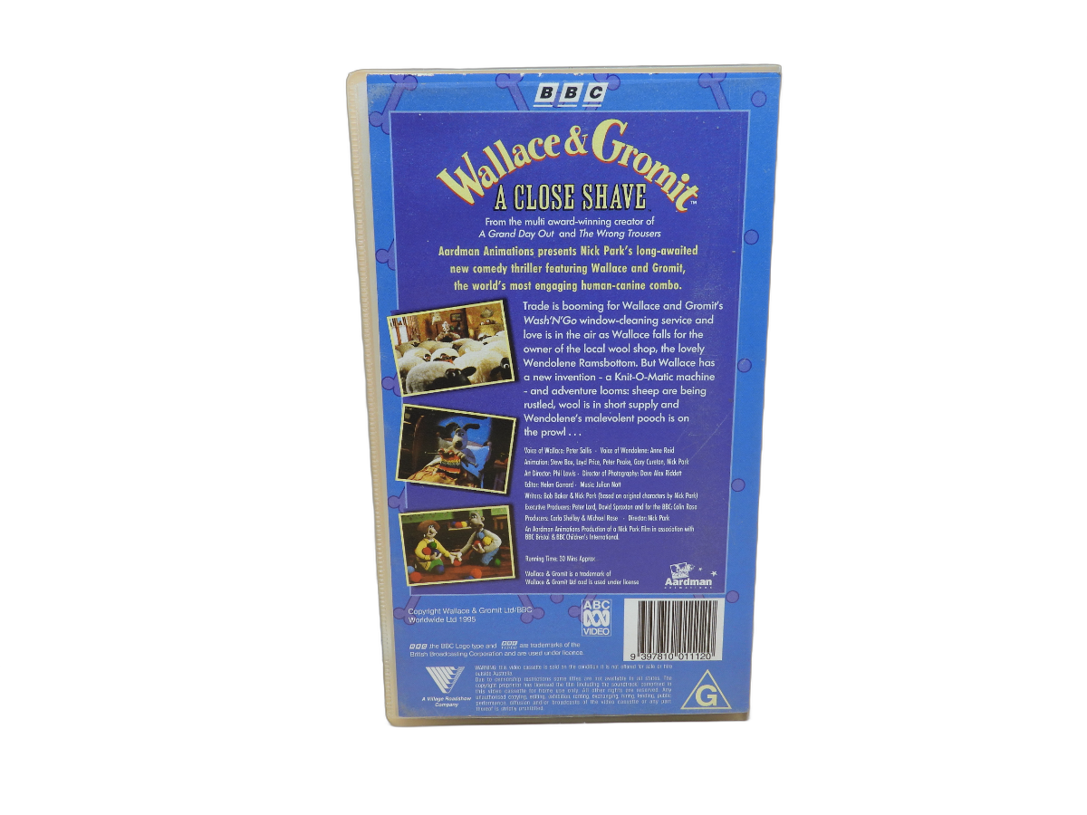 Wallace & Gromit a Close Shave Vhs Tape Bbc Video