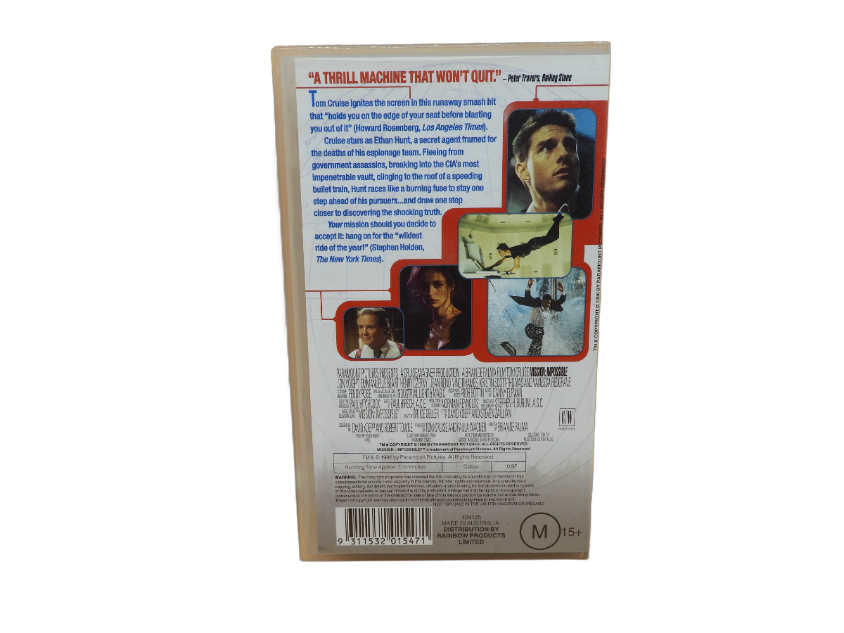 Mission Impossible Vhs Tape Rfm 1547 Rainbow Products Rainbow Products Ltd.