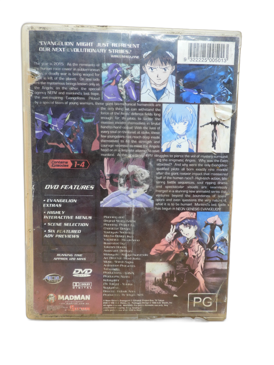 Neon Genesis Evangelion Collection 0 1 Dvd Adv Films WATER DAMGED