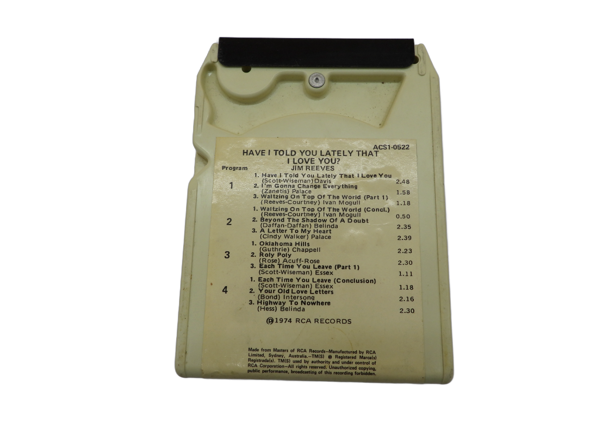Jim Reeves Have I Told You Lately That I Love You 8 Track Tape Rca Camden