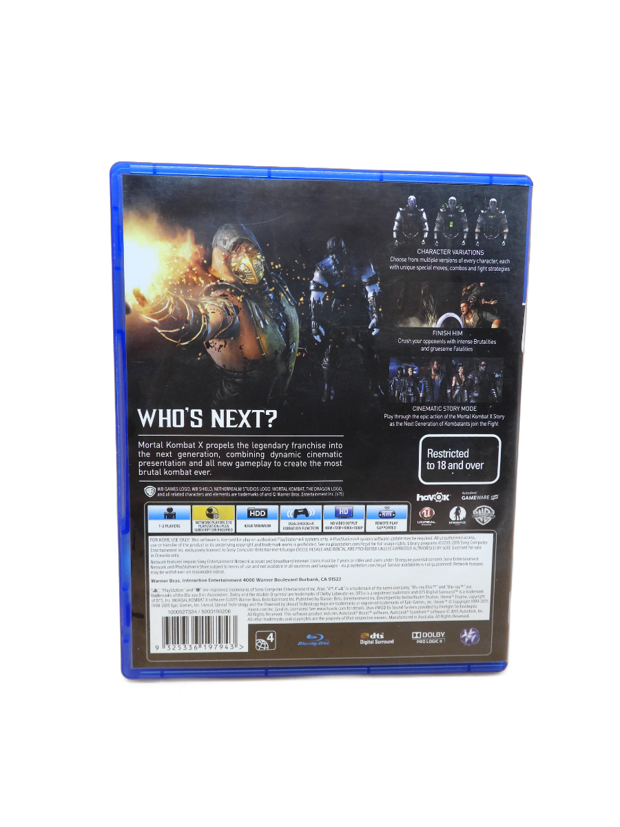 Mortal Kombat X PS4 Fighting Game Wb Games