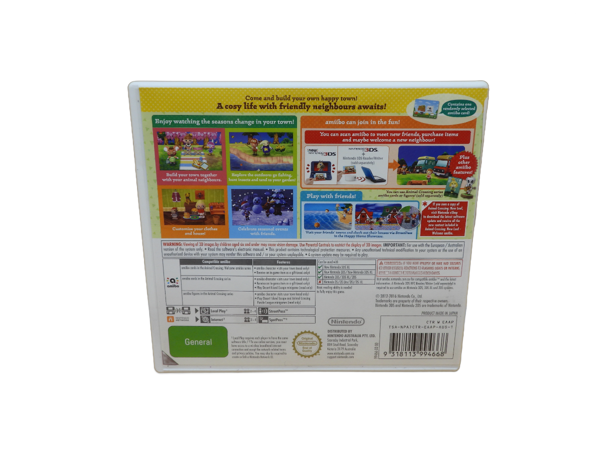 Animal Crossing New Leaf Welcome Amiibo Nintendo 3ds Game