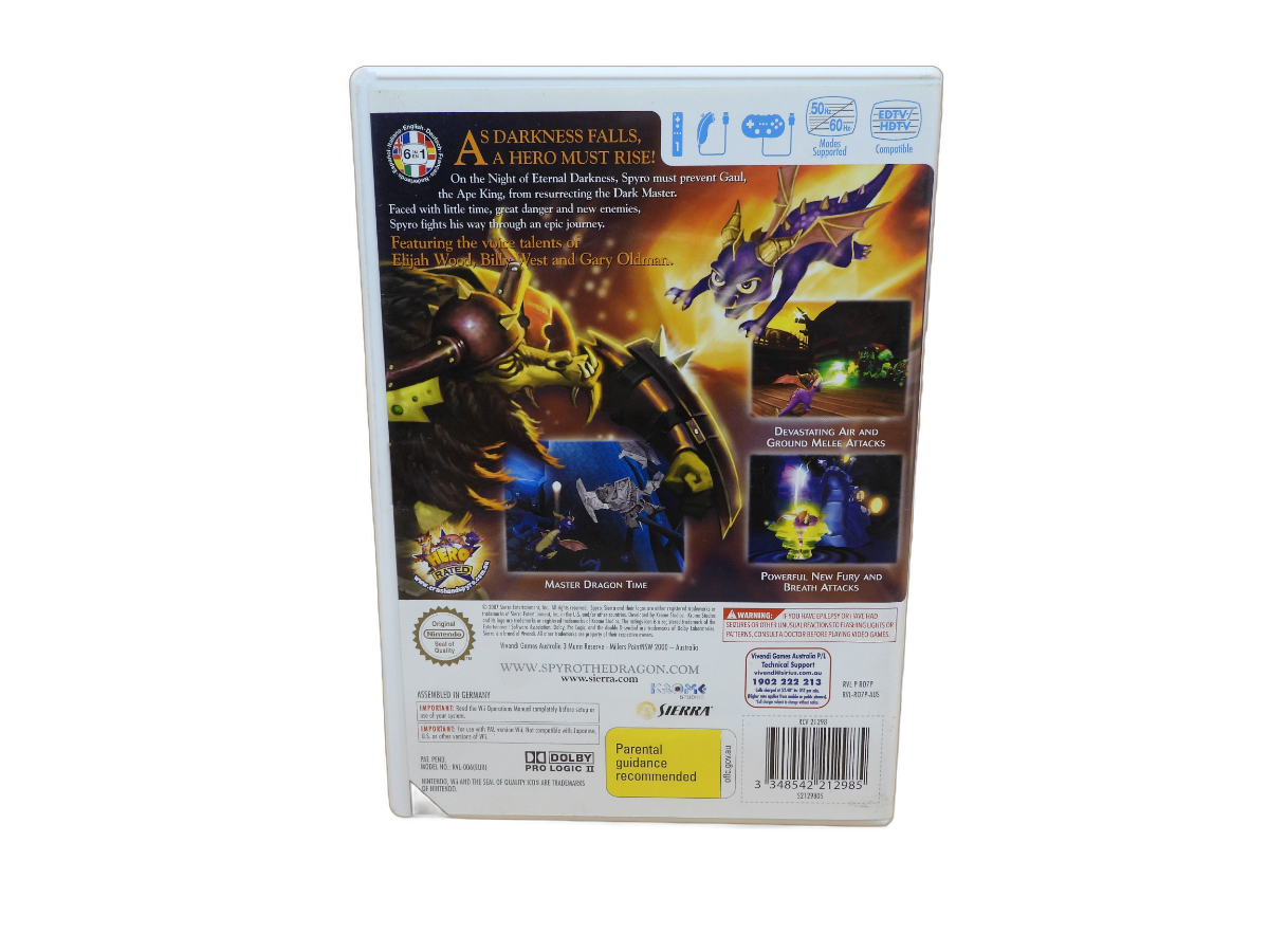 The Legend of Spyro the Eternal Night Wii Game Sierra
