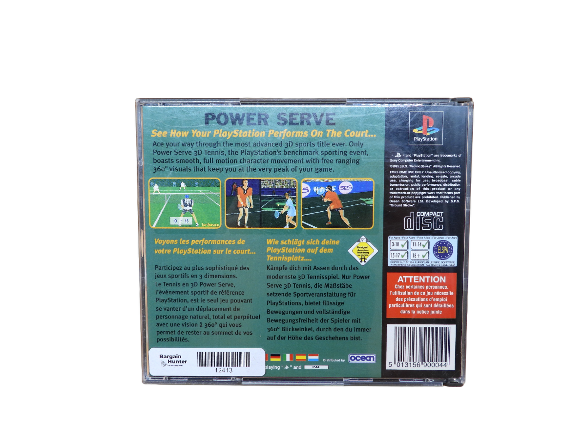 Power Serve 3d Tennis Playstation PS1 Ocean Game