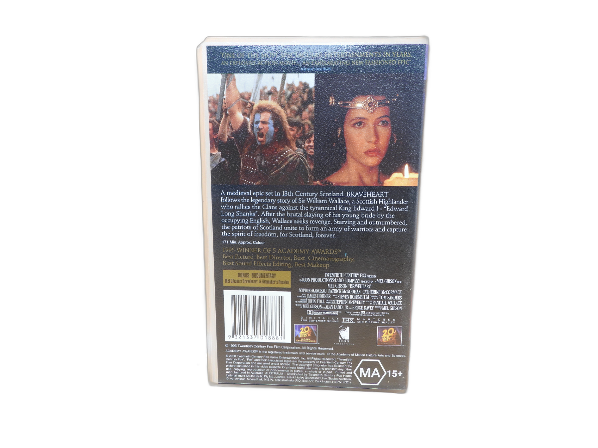 Braveheart Special Edition Vhs Tape 20th Century Fox Home Entertainment