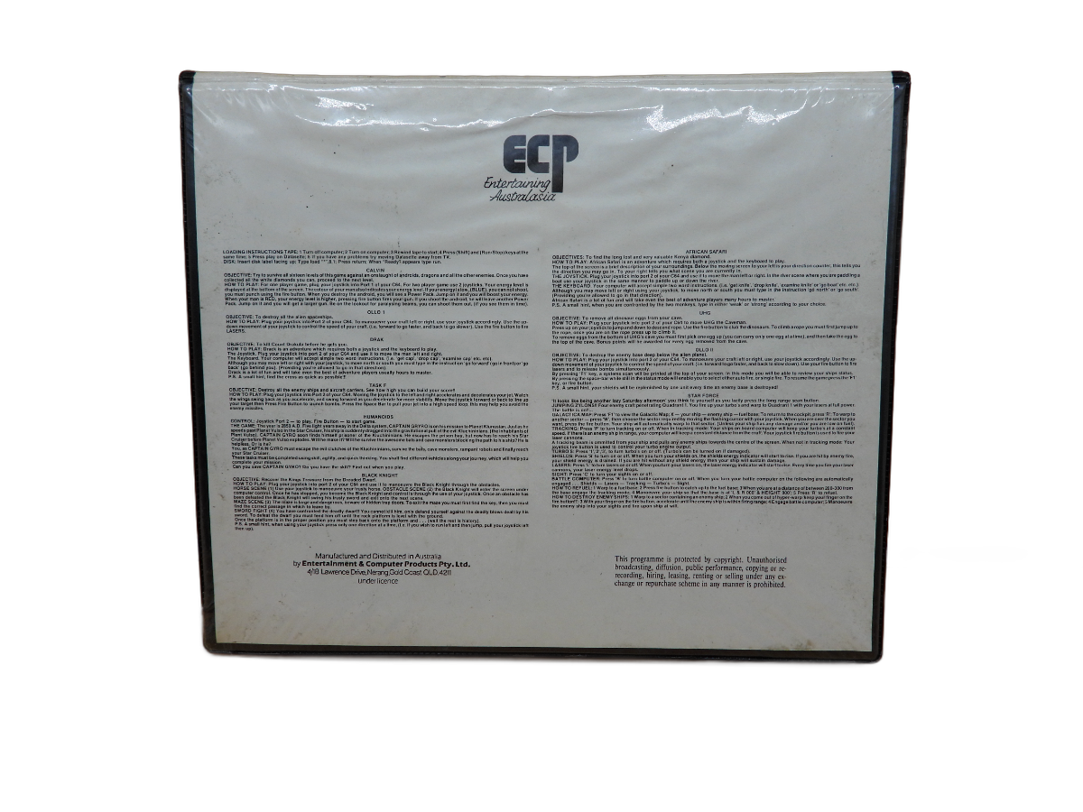 Ecp U Bewdy All Aussie Pak 10 Games Cassette Set Commodore 64 Game