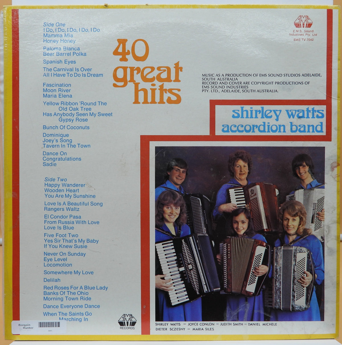 Accordion Party 40 Great Hits Vinyl Record Ems Tv 7042 Ems Sound Industries