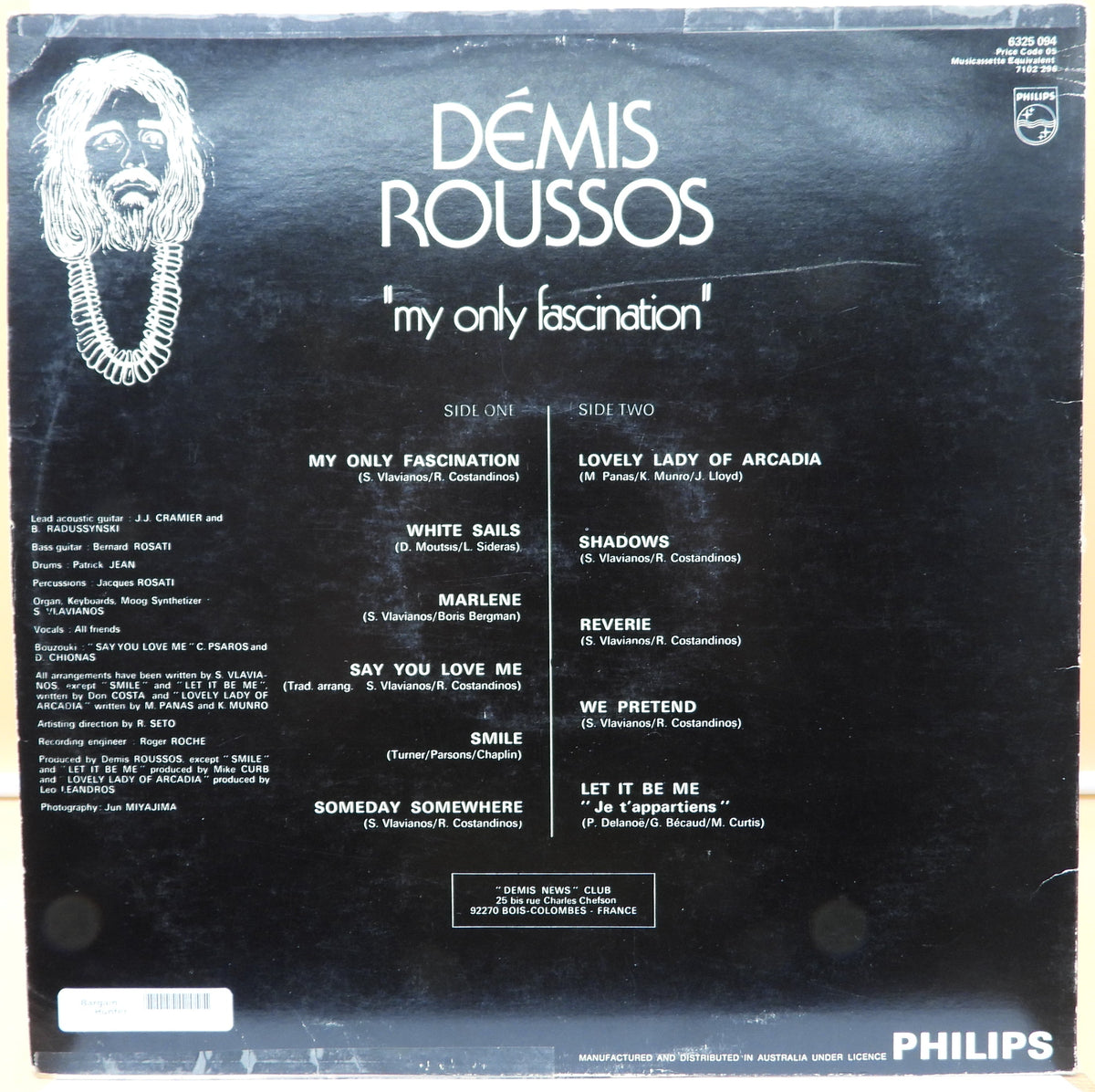 Demis Roussos My Only Fascination Vinyl Lp 1974 Philips